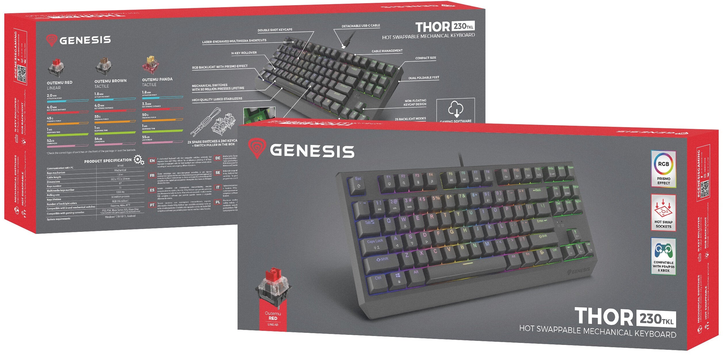 Genesis Thor 230 TKL Outemu Red